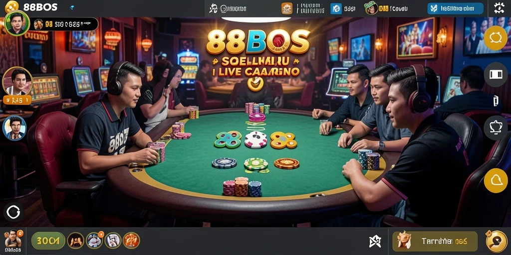 Tampilan menarik gameplay Live Casino 88BOS dengan dealer profesional.