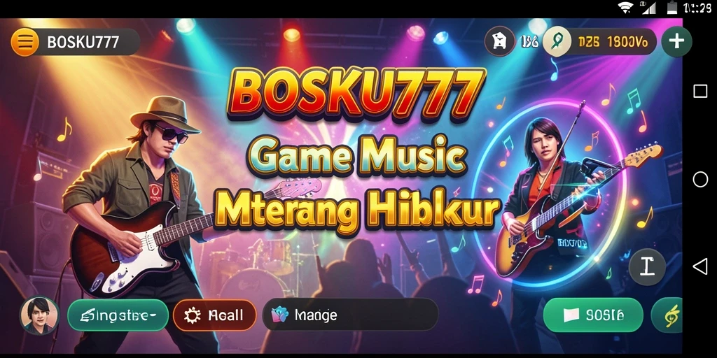Tampilan gameplay seru dari BOSKU777 dengan berbagai lagu menarik.