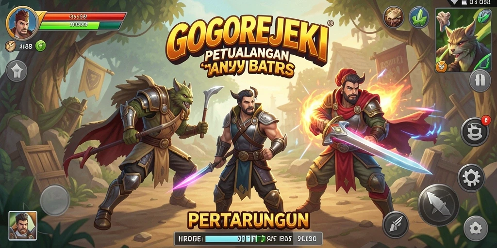 Gameplay seru GOGOREJEKI dengan pertempuran epik.