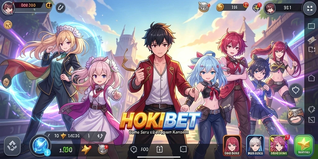 Screenshot HOKIBET menampilkan aksi seru dalam game Anime.