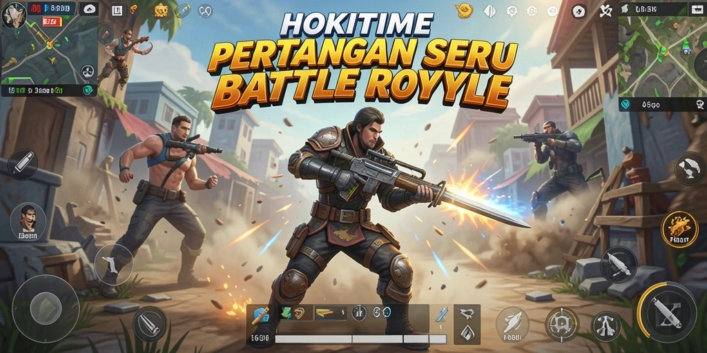 Tampilan menarik gameplay HOKITIME dalam pertarungan Battle Royale.