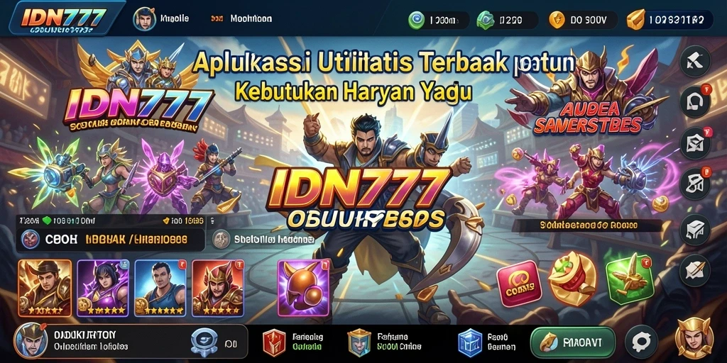 Tampilan utama IDN777 dengan fitur-fitur utilitas terbaiknya.