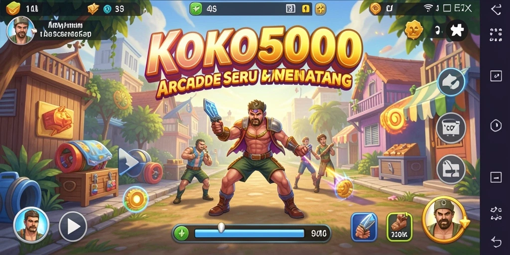 Screenshot utama KOKO5000 menampilkan aksi seru dalam dunia arcade.