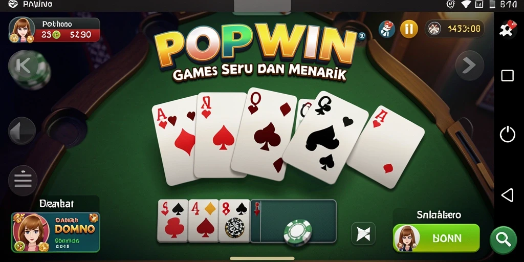 Screenshot gameplay POPWIN dengan aksi seru permainan Domino.